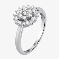 Diamond Blossom (I-J / I3) Womens 1/2 CT. T.W. Natural White 10K Gold Cluster Cocktail Ring