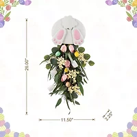Glitzhome 26" Bunny And Tulip Teardrop Easter Tabletop Decor