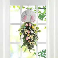 Glitzhome 26" Bunny And Tulip Teardrop Easter Tabletop Decor