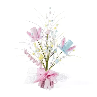 Glitzhome 21" Glitter Egg And Top Hat Easter Tabletop Decor