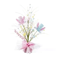 Glitzhome 21" Glitter Egg And Top Hat Easter Tabletop Decor