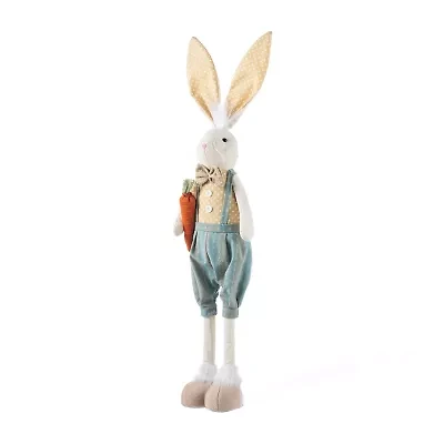 Glitzhome 33" Fabric Boy Bunny Easter Tabletop Decor