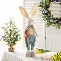 Glitzhome 33" Fabric Boy Bunny Easter Tabletop Decor