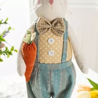 Glitzhome 33" Fabric Boy Bunny Easter Tabletop Decor
