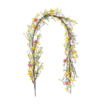 Glitzhome 72" Egg And Flower Easter Garland