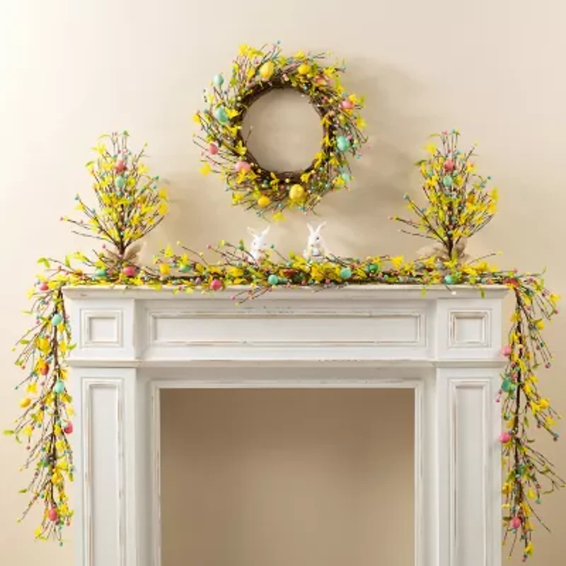 Glitzhome 72" Egg And Flower Easter Garland