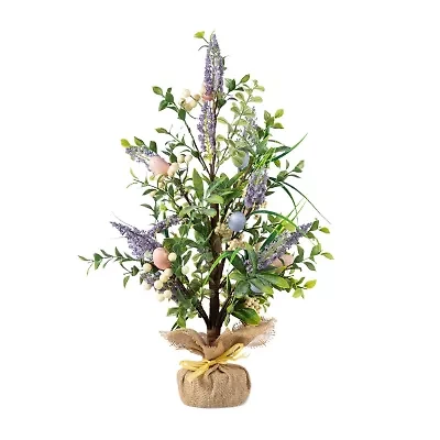 Glitzhome 21" Egg And Lavender Tabletop Tree
