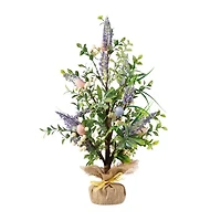 Glitzhome 21" Egg And Lavender Tabletop Tree