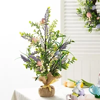 Glitzhome 21" Egg And Lavender Tabletop Tree