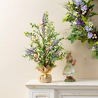 Glitzhome 21" Egg And Lavender Tabletop Tree