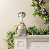 Glitzhome 16" Fabric Boy Duck Figurine Easter Tabletop Decor