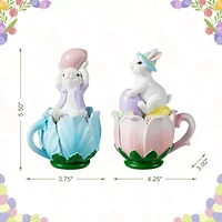 Glitzhome Bunny On Tulip Mug Easter Tabletop Decor