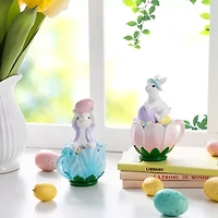 Glitzhome Bunny On Tulip Mug Easter Tabletop Decor