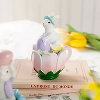 Glitzhome Bunny On Tulip Mug Easter Tabletop Decor