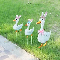 Glitzhome Metal Duck Family Easter Yard Art