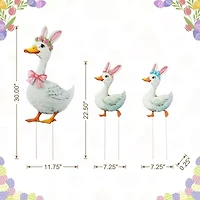 Glitzhome Metal Duck Family Easter Yard Art