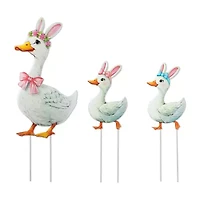 Glitzhome Metal Duck Family Easter Yard Art