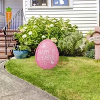 Glitzhome 24" Metal Egg Easter Yard Art