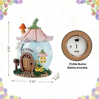 Glitzhome 8" Resin Egg Shaped House Easter Tabletop Decor