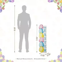 Glitzhome 42" Wooden Stacked Eggs Happy Easter Porch Sign