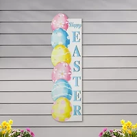 Glitzhome 42" Wooden Stacked Eggs Happy Easter Porch Sign