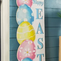 Glitzhome 42" Wooden Stacked Eggs Happy Easter Porch Sign