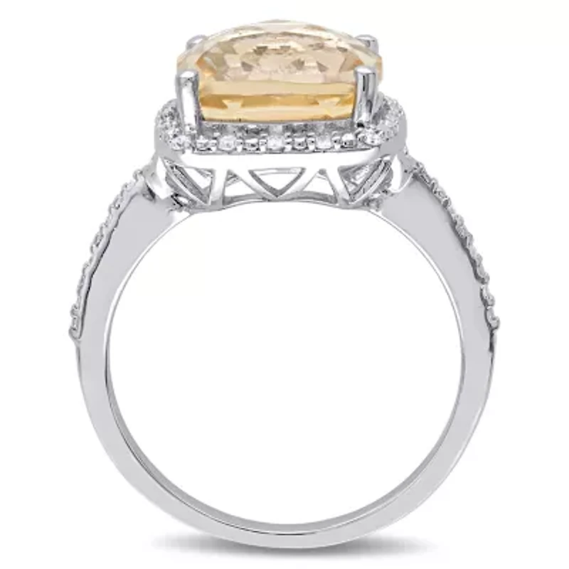 Womens 1/10 CT. T.W. Genuine Yellow Citrine Sterling Silver Cocktail Ring