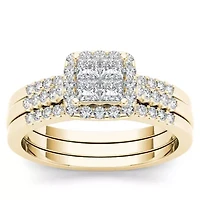 Womens 1/6 CT. T.W. Natural White Diamond 10K Gold Engagement Ring