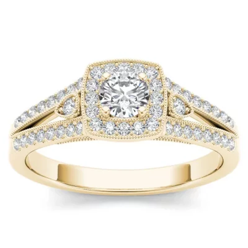 Womens / CT. T.W. Natural White Diamond 10K Gold Cushion Engagement Ring