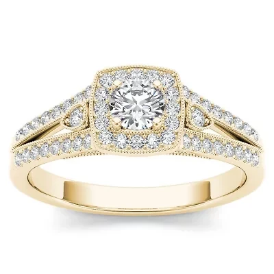 Womens / CT. T.W. Natural White Diamond 10K Gold Cushion Engagement Ring