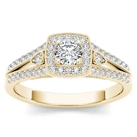 Womens / CT. T.W. Natural White Diamond 10K Gold Cushion Engagement Ring