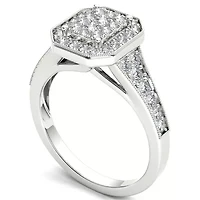 Womens 5/8 CT. T.W. Natural White Diamond 10K Gold Engagement Ring