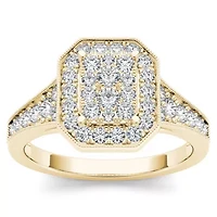Womens 5/8 CT. T.W. Natural White Diamond 10K Gold Engagement Ring