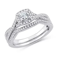 Womens 5/8 CT. T.W. Natural White Diamond 10K Gold Cushion Engagement Ring
