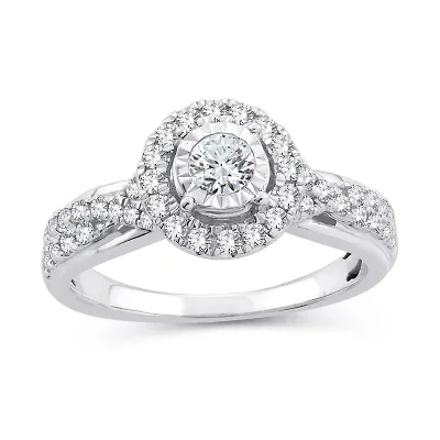 Womens 3/4 CT. T.W. Natural White Diamond 10K Gold Round Engagement Ring