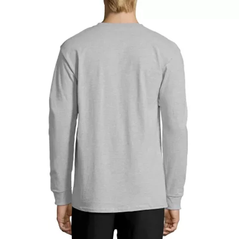 Hanes Mens Crew Neck Long Sleeve Active T-Shirt