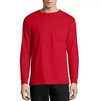 Hanes Mens Crew Neck Long Sleeve Active T-Shirt