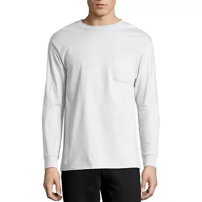 Hanes Mens Crew Neck Long Sleeve Active T-Shirt