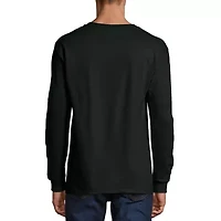 Hanes Beefy Mens Crew Neck Long Sleeve Active T-Shirt