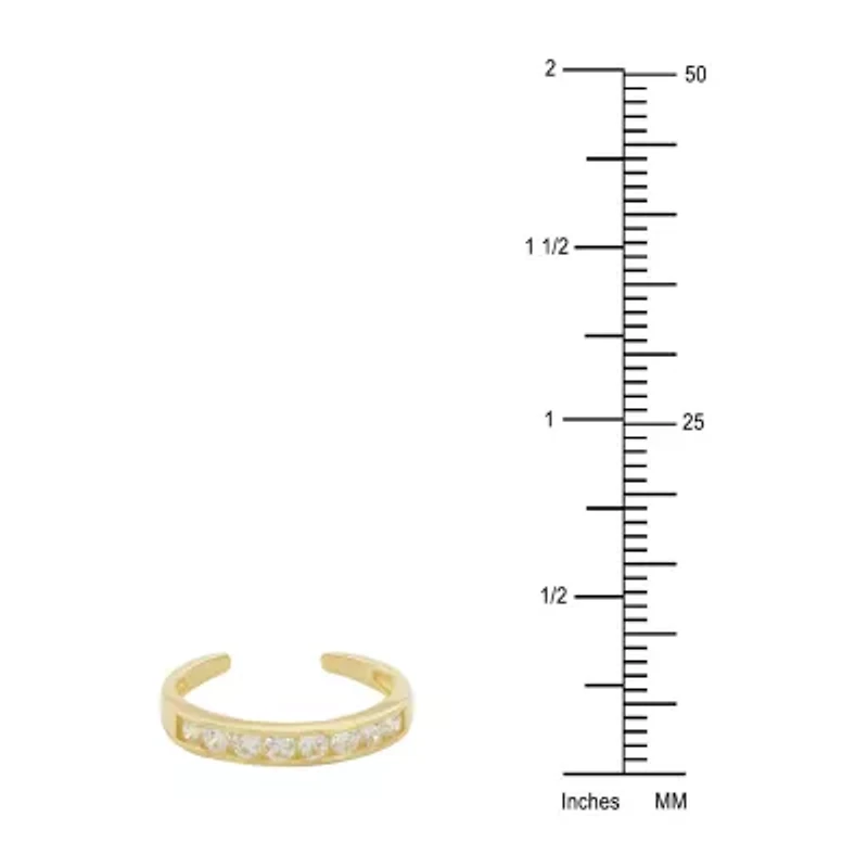 White Cubic Zirconia 10K Gold Adjustable Toe Ring