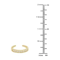 White Cubic Zirconia 10K Gold Adjustable Toe Ring