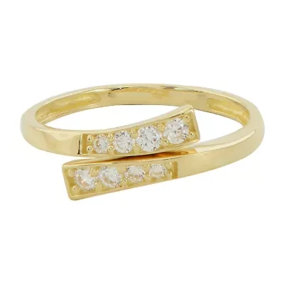 White Cubic Zirconia 10K Gold Adjustable Toe Ring