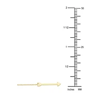 Womens 10K Gold 9 Inch Solid Cable Arrow Ankle Bracelet