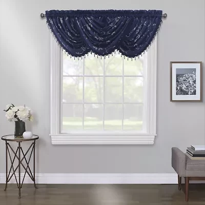Max Blackout Mystique Embroidery Rod Pocket Waterfall Valance