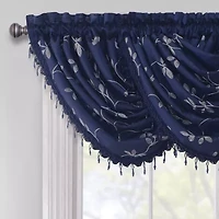 Max Blackout Mystique Embroidery Rod Pocket Waterfall Valance