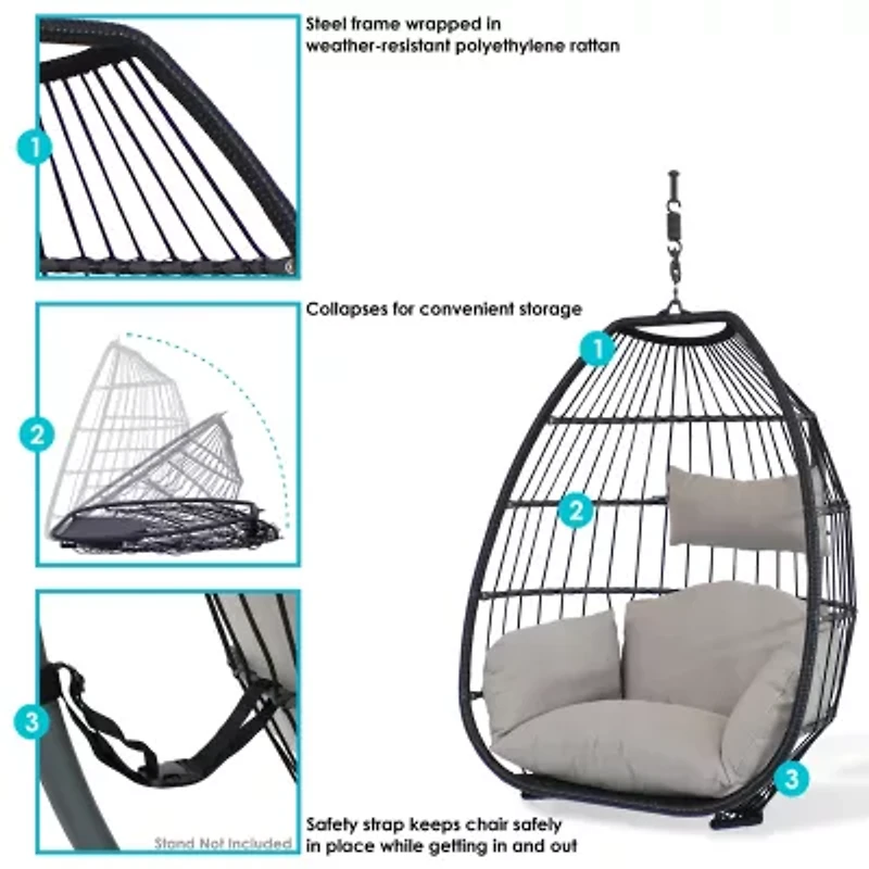 Sunnydaze® Oliver 48-Inch Hanging Egg Chair