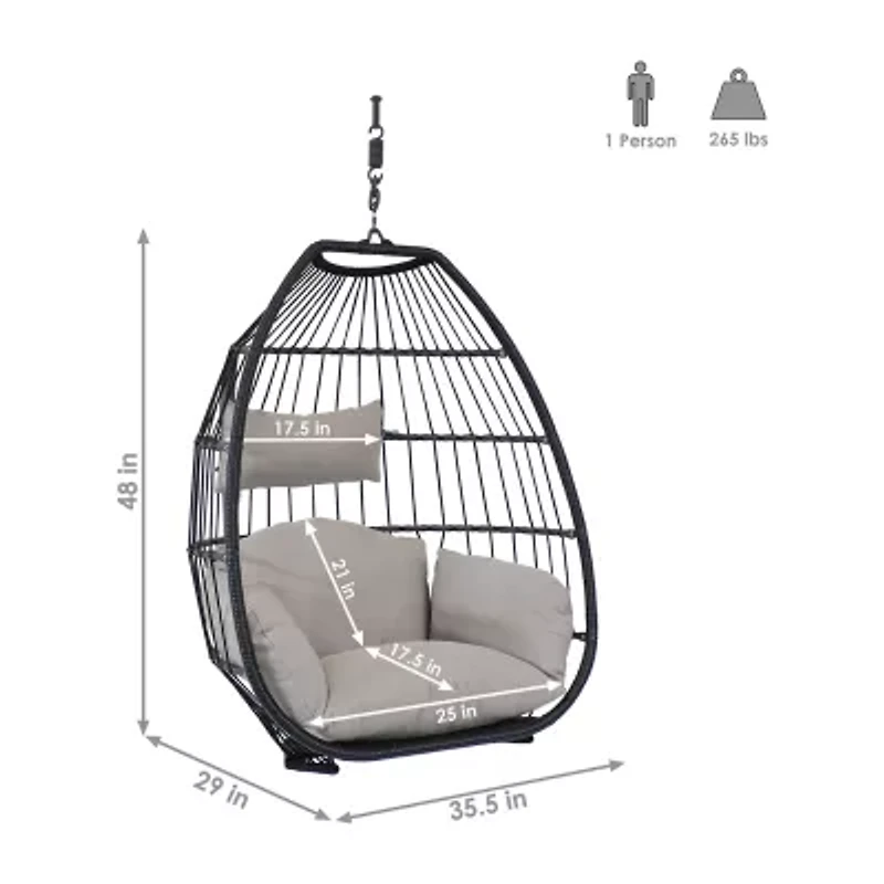 Sunnydaze® Oliver 48-Inch Hanging Egg Chair
