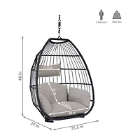 Sunnydaze® Oliver 48-Inch Hanging Egg Chair