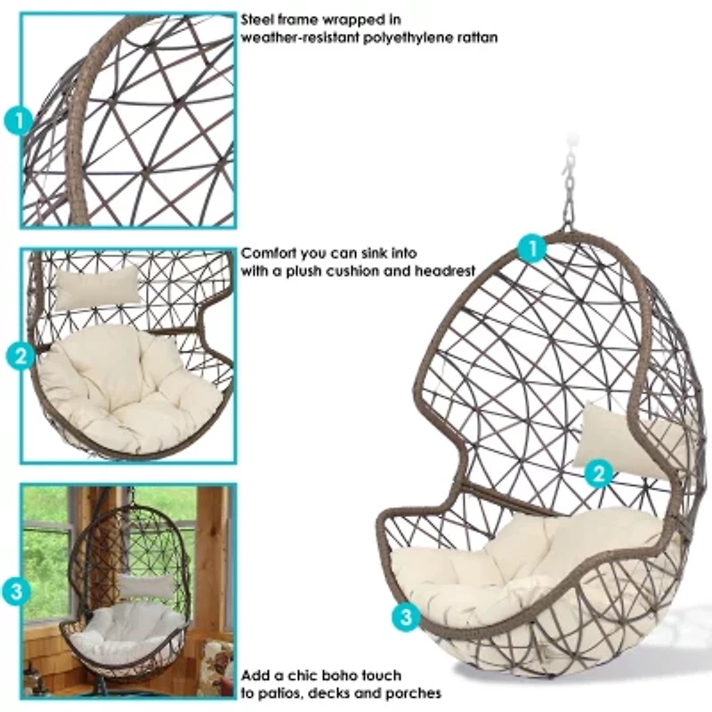 Sunnydaze® Danielle Hanging Egg Chair