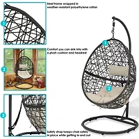 Sunnydaze® Caroline Hanging Egg Chair With Stand